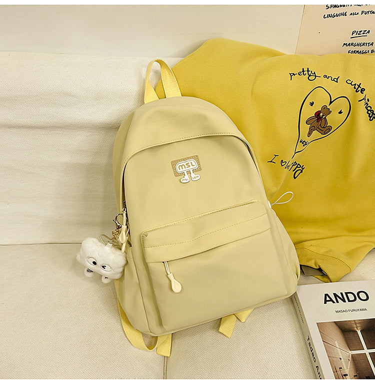 New School Bag Female College Student Large Capacity Backpack Lightweight Simple Short-Distance Travel Backpack High School Student School Bag