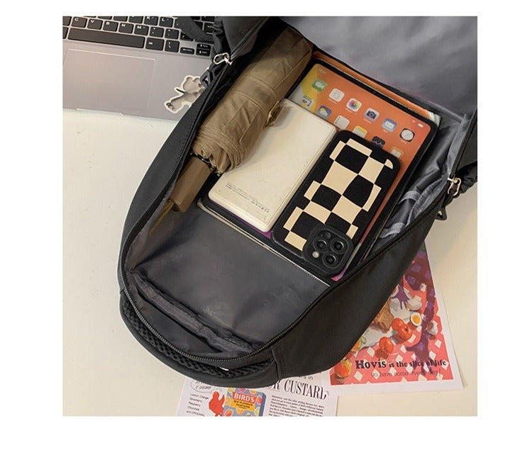 Junior high school Senior high school student schoolbag Korean leisure backpack 2024 autumn new large capacity simple trend backpack