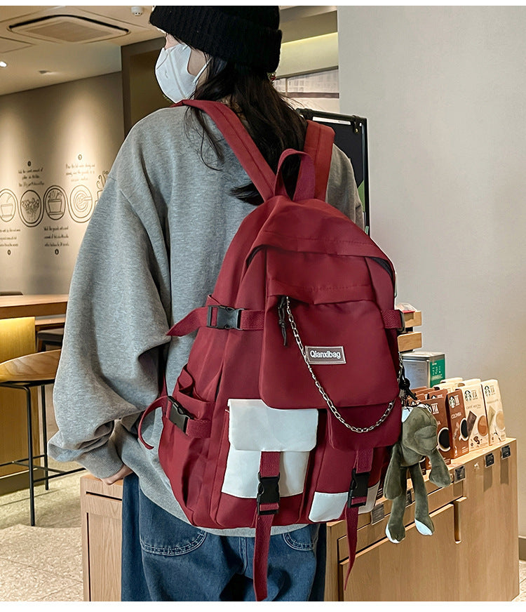 Original Niche Non-Colliding Trendy and Cool Boys' Schoolbags, Female Junior High School Students' Large-Capacity and Good-Looking High School Students' Backpacks