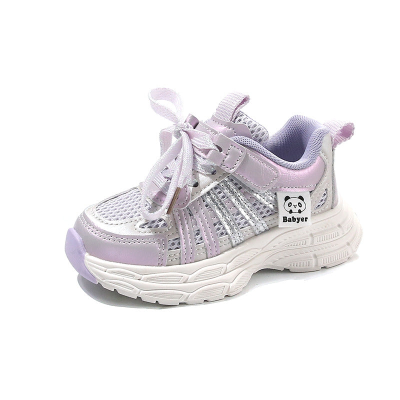 Girls' Sneakers 2025 Spring and Autumn New Casual Shoes Children's Fashion Double Mesh Casual Shoes Dad Shoes for Older Children