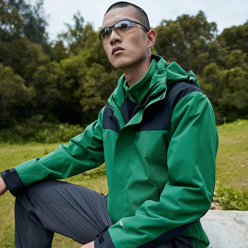 [Direct from Manufacturer] 3-in-1 Jacket for Couples, Outdoor Hiking Windproof and Waterproof Travel Detachable Two-Piece Set