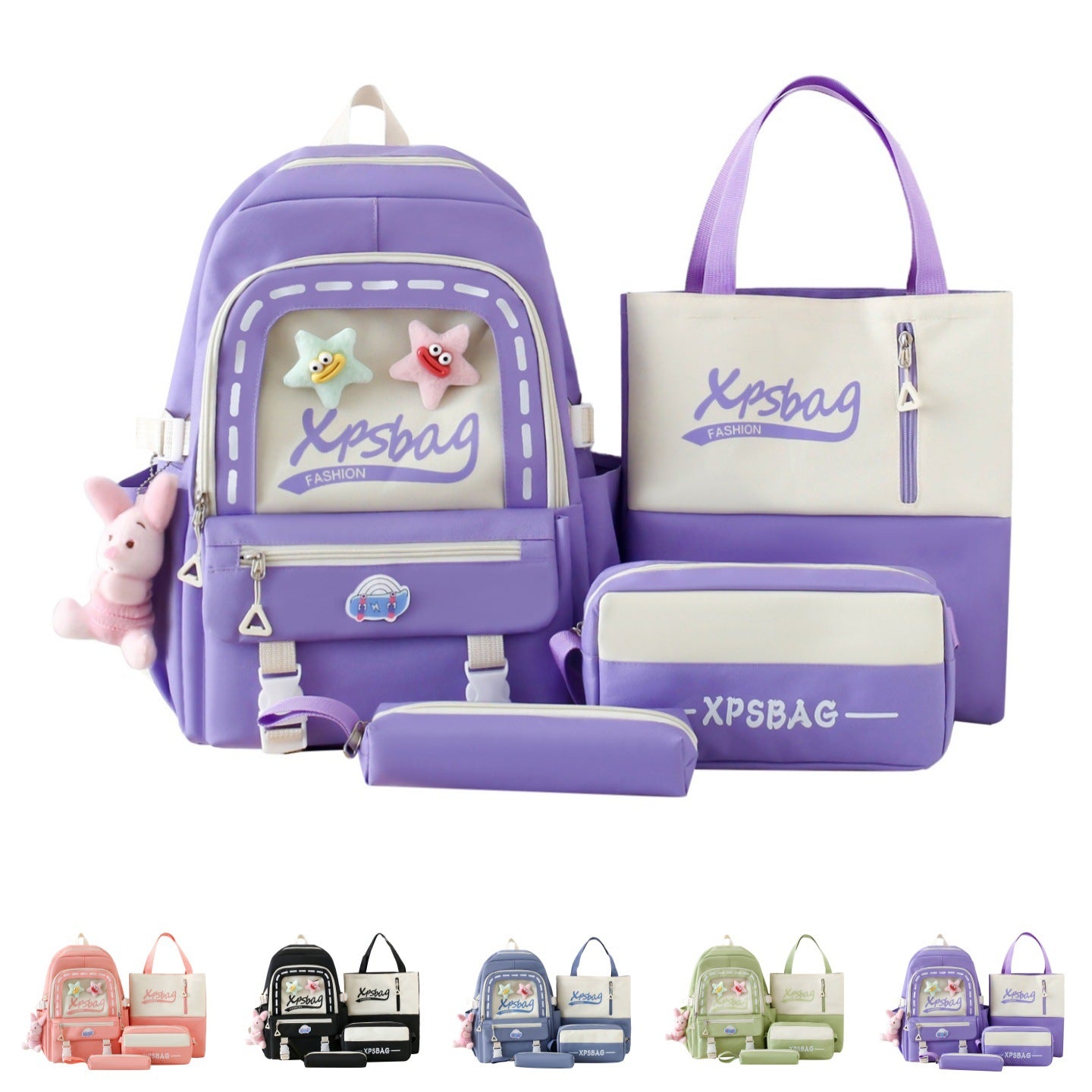 Ins Style School Bag for Girls, Versatile Color-Blocking Large-Capacity Backpack for Middle School and High School Students, Campus Style