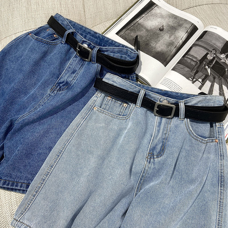 Five Points Jeans Summer 2022 New Internet Celebrity Thin High Waist Slim Wide Leg Pants Loose 5 Points Hot Pants