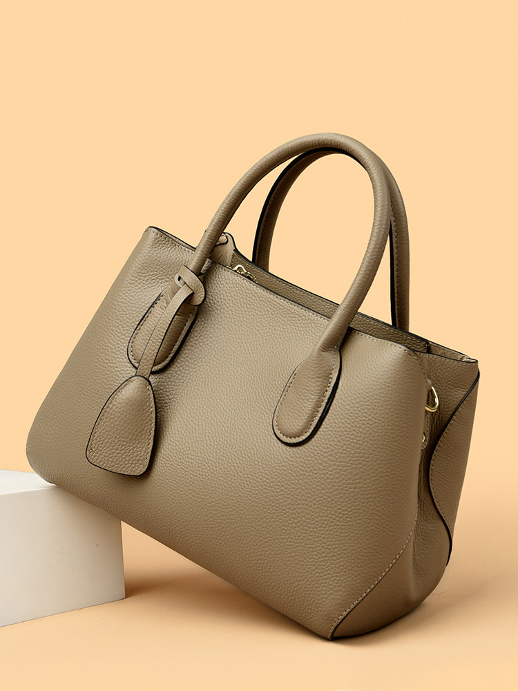 Genuine Leather Tote Bag High-end Large Capacity Women's Bag 2025 New Top Layer Cowhide Women's Bag Commuter Shoulder Crossbody Bag