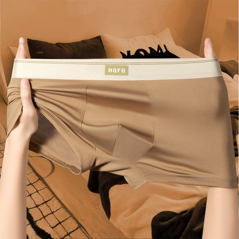 Men's Underwear Simple Boxer Briefs Skin-Friendly Breathable Antibacterial Crotch Comfortable Elastic Mid-Waist Boxer Briefs Ready for Sale