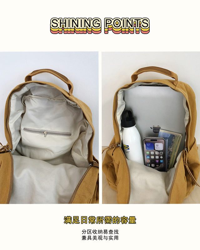 Schoolbags for Men and Women, Backpacks for Middle and High School Students, Travel Lightweight Backpacks, Large-Capacity Casual Canvas Travel Bags