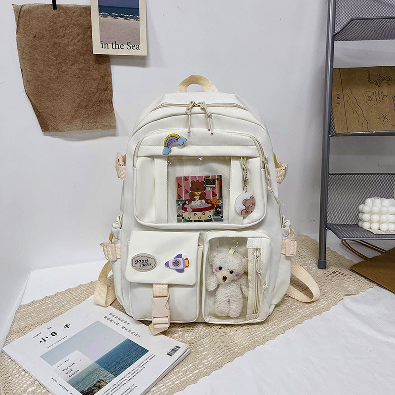 Cute Backpack 2026 New Model Large Capacity Fashionable and Stylish High School Student Schoolbag Female Korean Style Junior High School Student Backpack