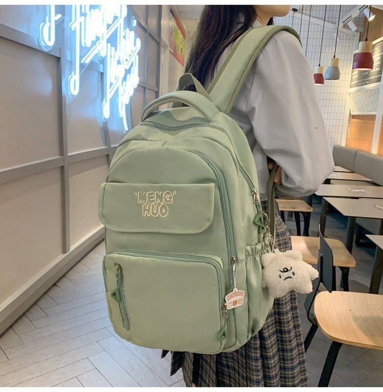 Junior high school Senior high school student schoolbag Korean leisure backpack 2024 autumn new large capacity simple trend backpack