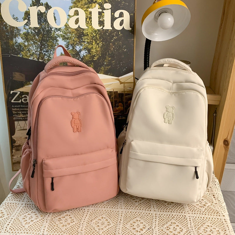 Simple Youth Campus Schoolbag Fashion Trend College Student Backpack Nylon Breathable Class Commuter Women Backpack