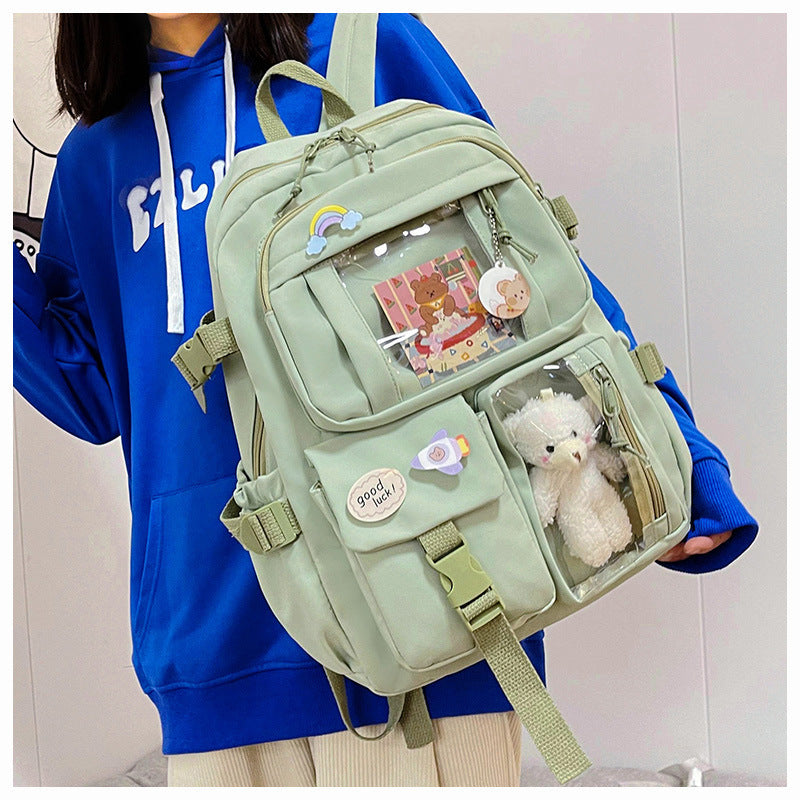 Cute Backpack 2026 New Model Large Capacity Fashionable and Stylish High School Student Schoolbag Female Korean Style Junior High School Student Backpack