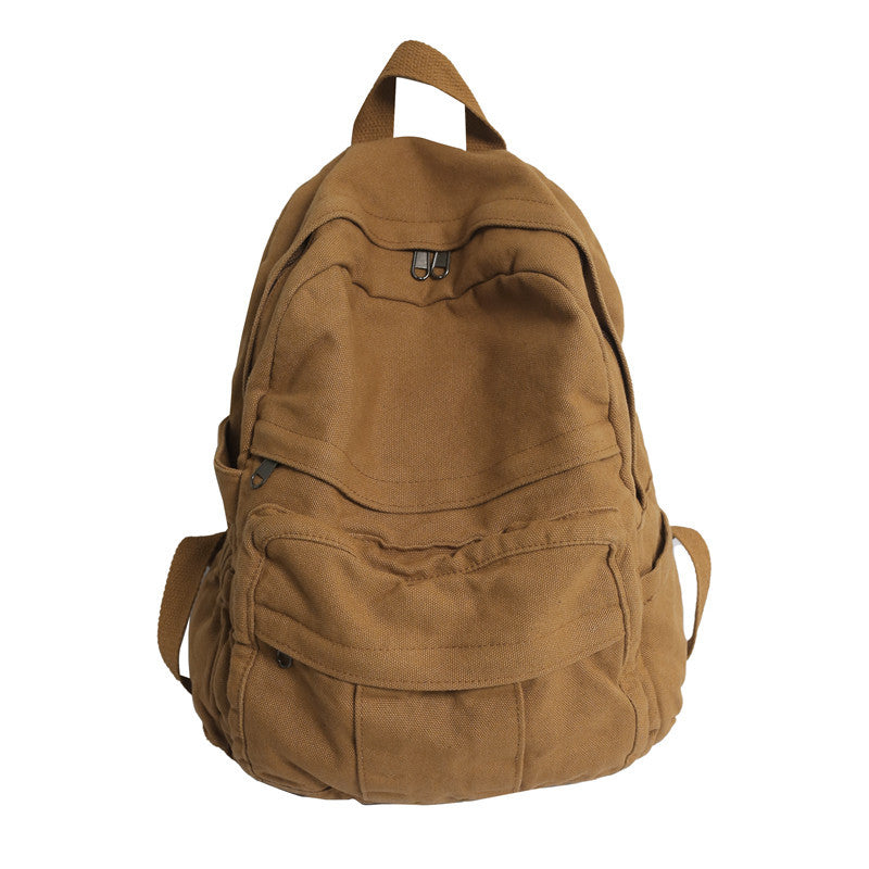 2022 American Senior high school Retro Backpack Antique Washed Canvas Men's and Women's Backpack Old School Student Bag