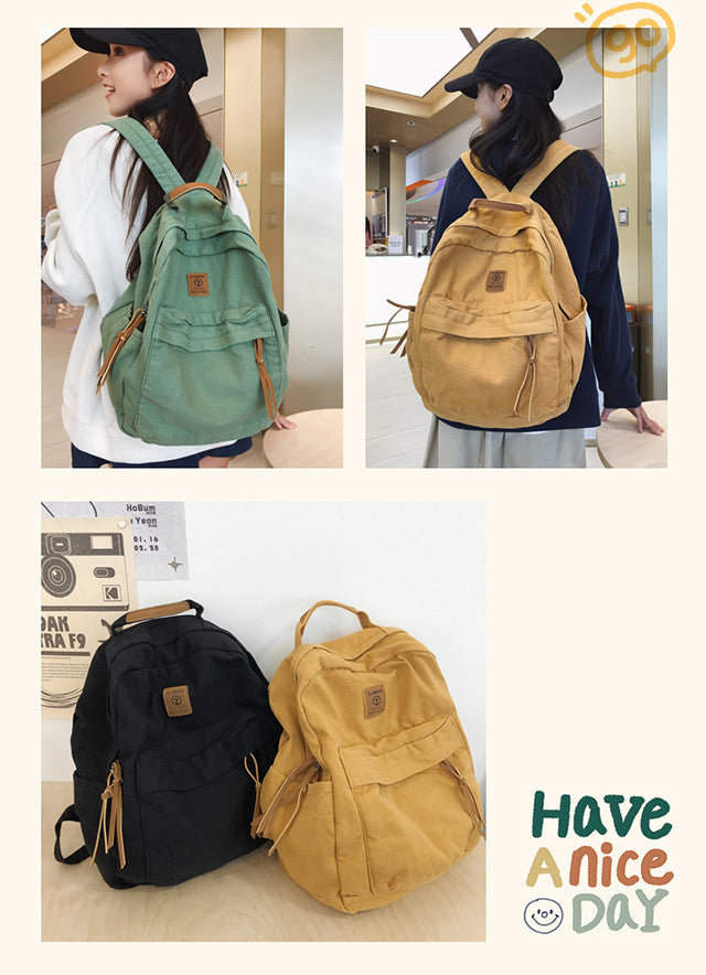Schoolbags for Men and Women, Backpacks for Middle and High School Students, Travel Lightweight Backpacks, Large-Capacity Casual Canvas Travel Bags