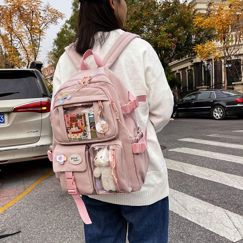 Cute Backpack 2026 New Model Large Capacity Fashionable and Stylish High School Student Schoolbag Female Korean Style Junior High School Student Backpack