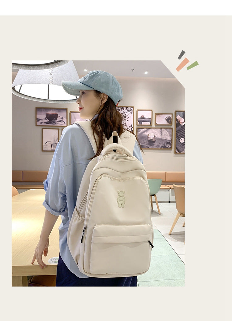 Simple Youth Campus Schoolbag Fashion Trend College Student Backpack Nylon Breathable Class Commuter Women Backpack