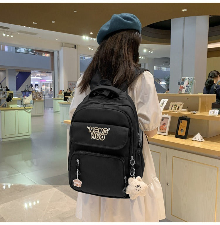 Junior high school Senior high school student schoolbag Korean leisure backpack 2024 autumn new large capacity simple trend backpack