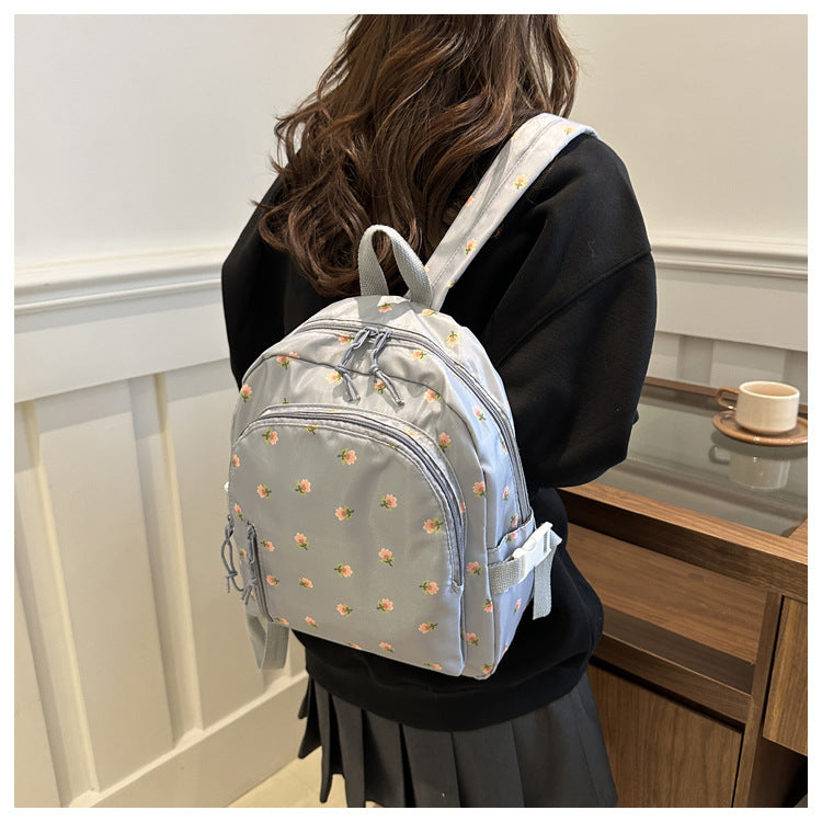 Fashionable and Simple Printed Backpack, Trendy and Trendy, Lightweight, Large-Capacity, Personalized School Bag for Middle School Students, Women's Backpack