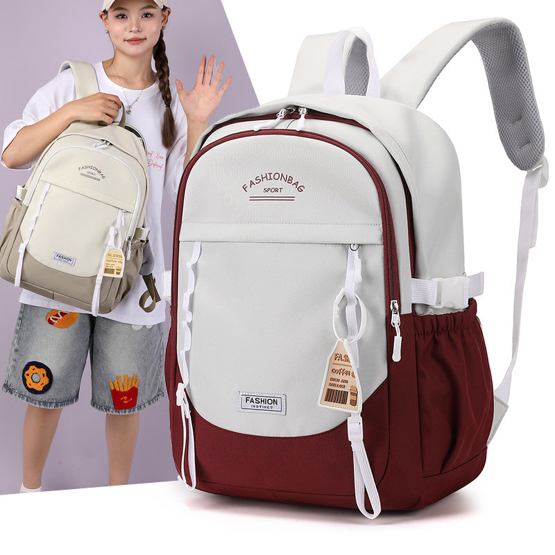 Simple Fashion High-end Sense Backpack All-match Senior high school College Student Computer Bag Casual Backpack High-value Schoolbag