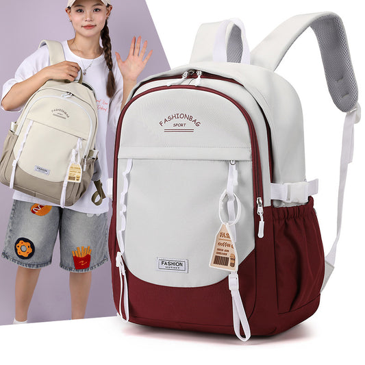 Simple Fashion High-end Sense Backpack All-match Senior high school College Student Computer Bag Casual Backpack High-value Schoolbag