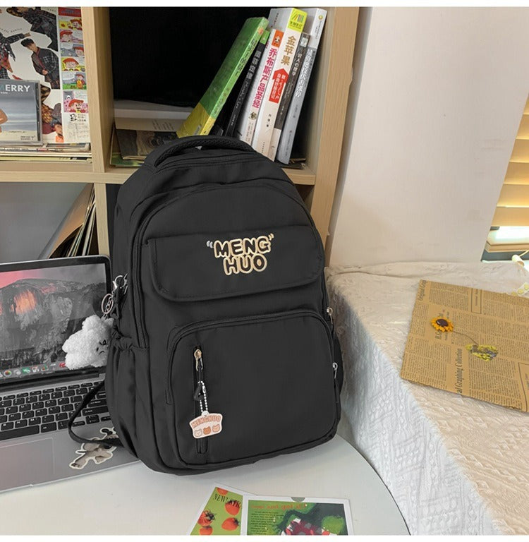Junior high school Senior high school student schoolbag Korean leisure backpack 2024 autumn new large capacity simple trend backpack