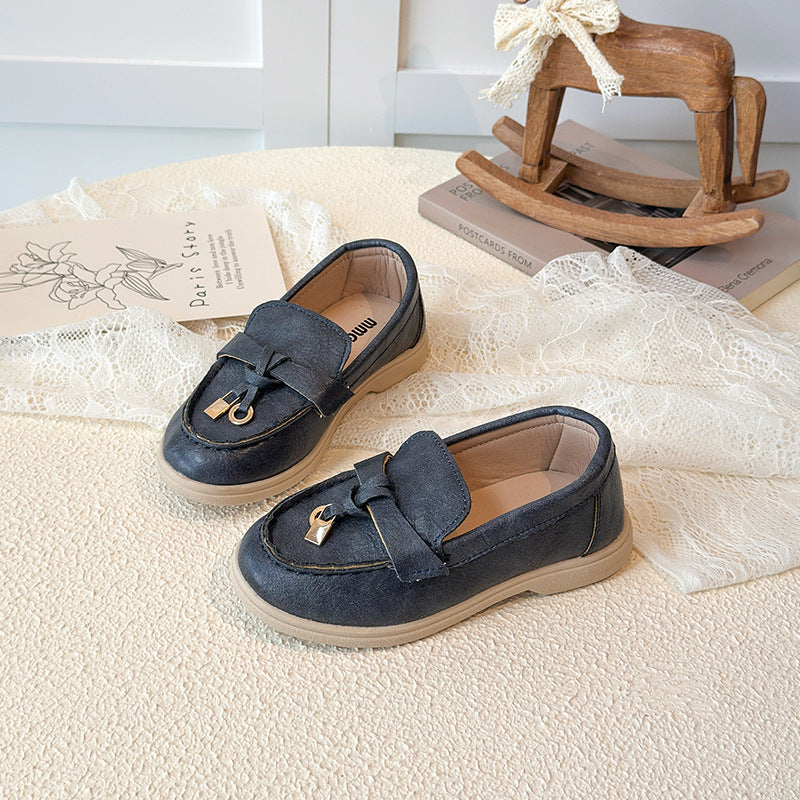 Children's Loafers, British Style Retro Loafers, Boys' Casual Leather Shoes, Little Girls' Casual Shoes