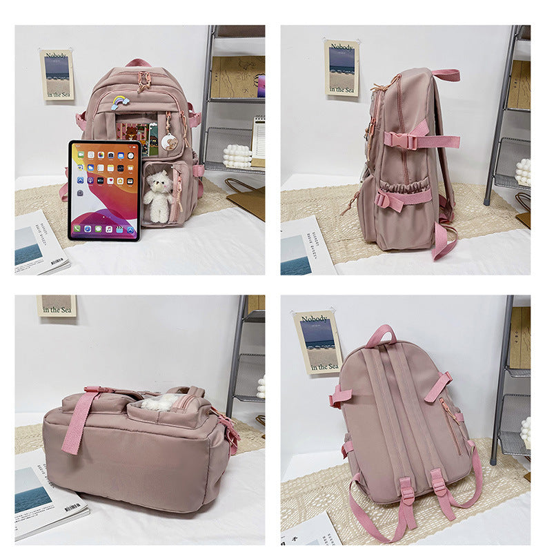 Cute Backpack 2026 New Model Large Capacity Fashionable and Stylish High School Student Schoolbag Female Korean Style Junior High School Student Backpack