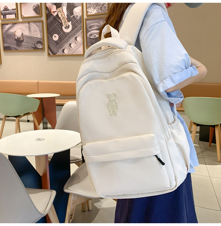 Simple Youth Campus Schoolbag Fashion Trend College Student Backpack Nylon Breathable Class Commuter Women Backpack