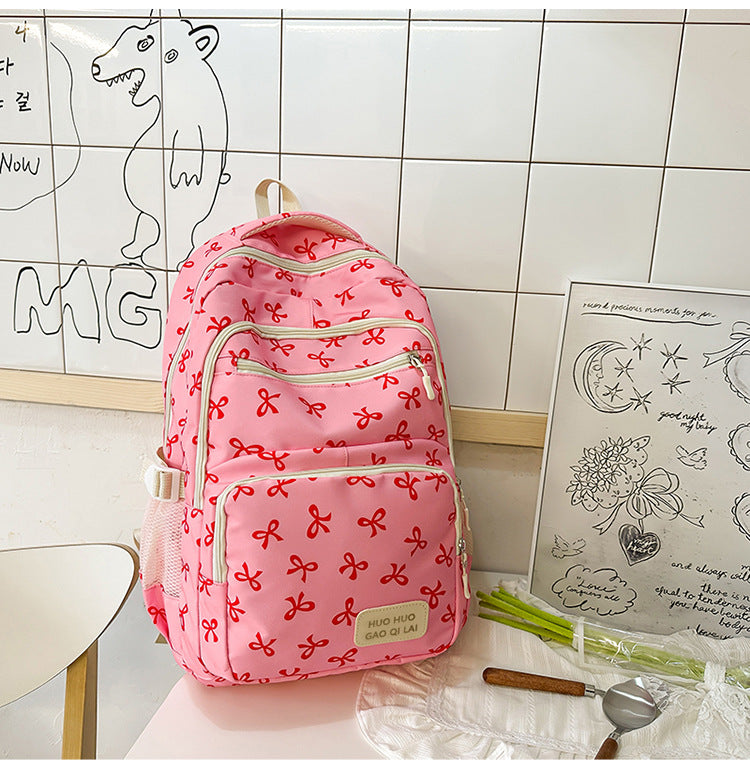 New Girls Backpack Japanese Ins Three-piece Bag Junior Senior high school Student Schoolbag Campus Style Large Capacity Backpack