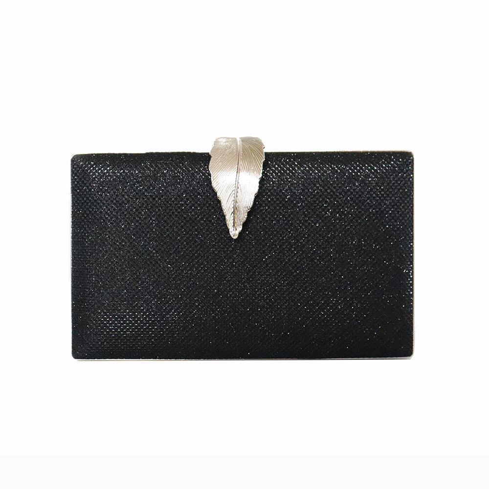Fashionable Evening Bag, Metal Leaf Evening Bag, Socialite Small Square Bag, Dress with Banquet Clutch Bag