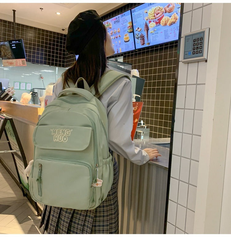 Junior high school Senior high school student schoolbag Korean leisure backpack 2024 autumn new large capacity simple trend backpack