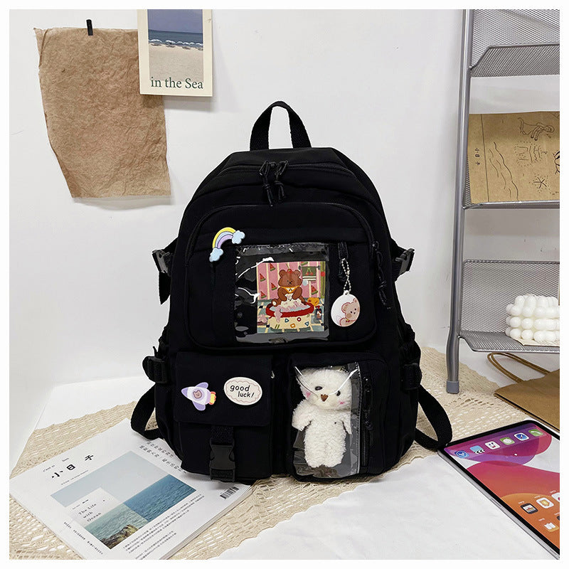 Cute Backpack 2026 New Model Large Capacity Fashionable and Stylish High School Student Schoolbag Female Korean Style Junior High School Student Backpack