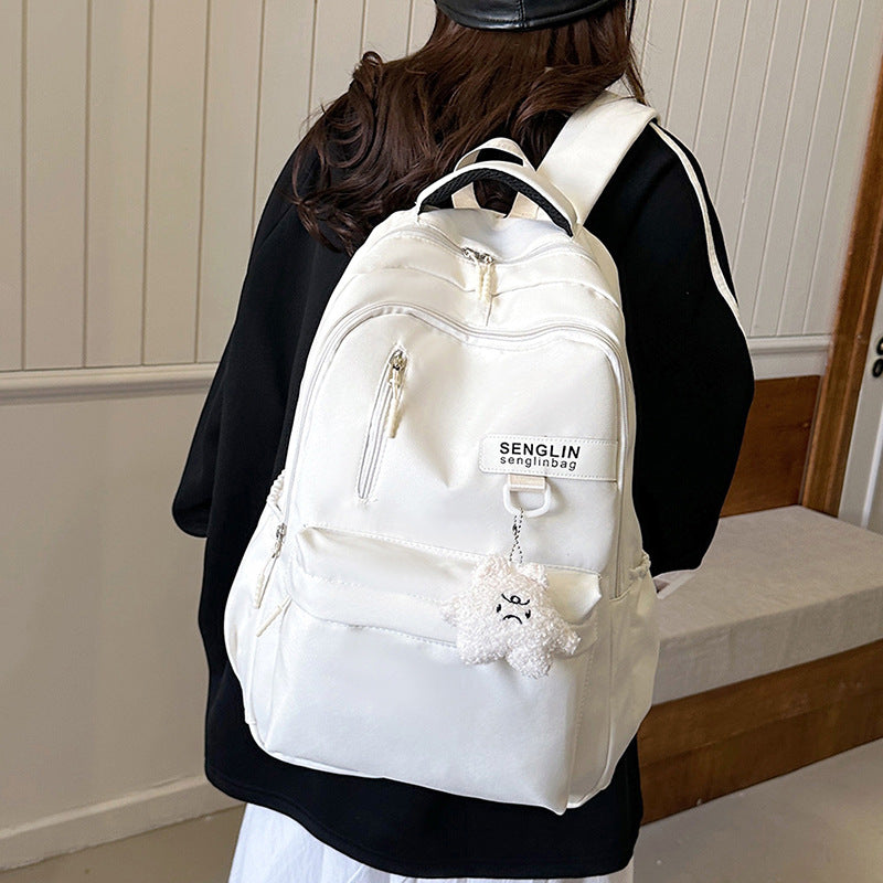 Schoolbag Female College Students High School Students Large Capacity College Style Backpack Simple Casual Sports Korean Couple Backpack