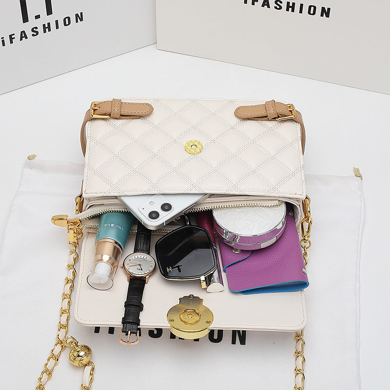 Trendy Women's Handbag Popular Online Style Chanel-Style Quilted Chain Crossbody Bag for Commuting