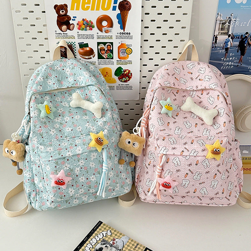 Japanese Cartoon Sweet Student School Bag Travel Cute Backpack Large Capacity Backpack Class Commuting Bag