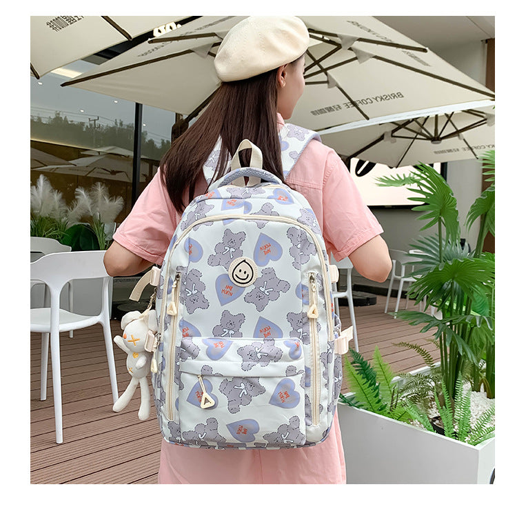 Student Schoolbag Japanese Style Simple Korean Style Backpack for Middle School Students and College Students Girls Cute Casual All-match Backpack