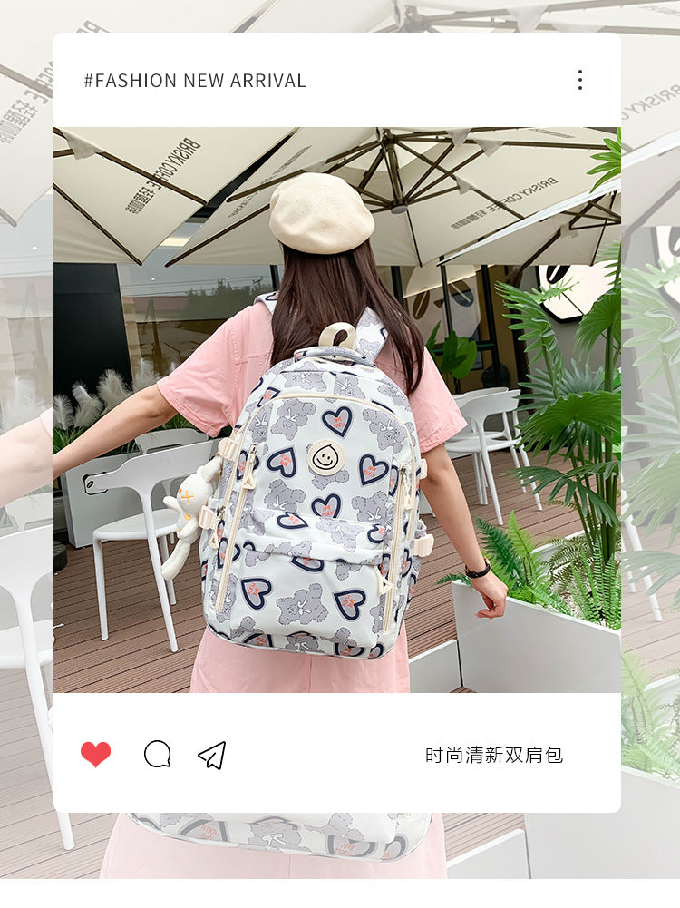 Student Schoolbag Japanese Style Simple Korean Style Backpack for Middle School Students and College Students Girls Cute Casual All-match Backpack