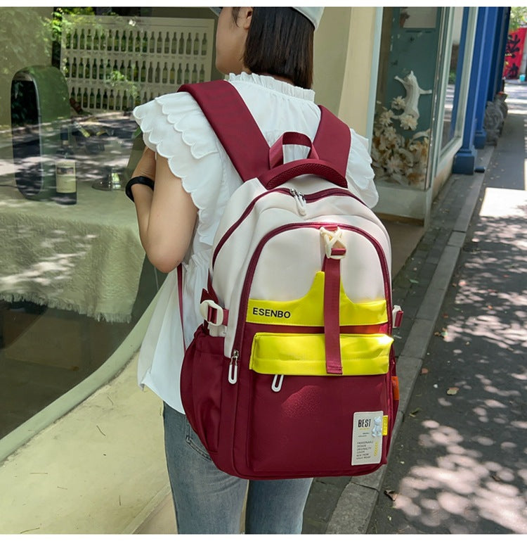 Schoolbag Women's Korean-style Harajuku Backpack Campus Style Junior High School Senior high school Student Schoolbag Simple Fashionable Large Capacity Backpack