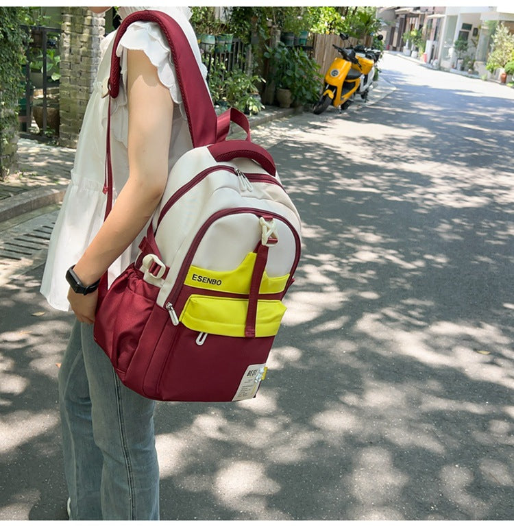 Schoolbag Women's Korean-style Harajuku Backpack Campus Style Junior High School Senior high school Student Schoolbag Simple Fashionable Large Capacity Backpack