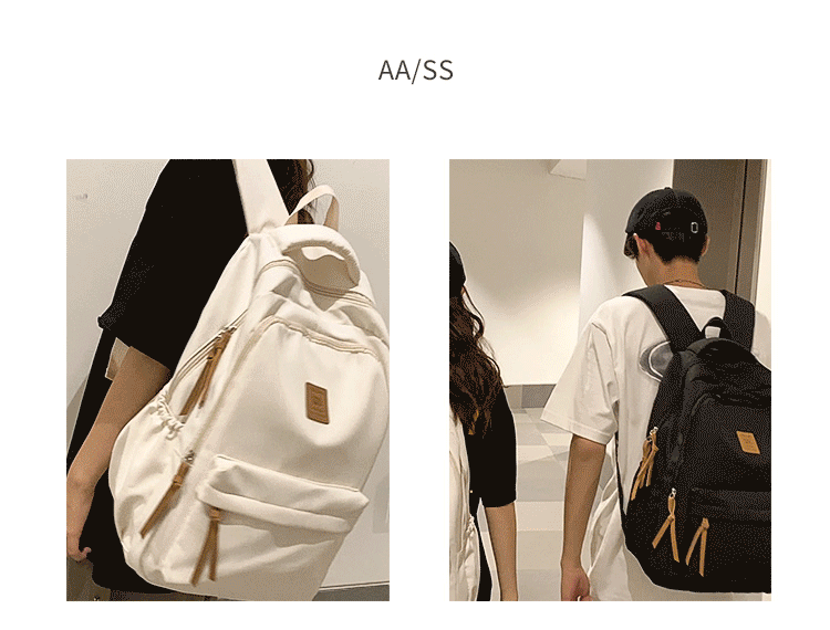 Solid Color Simple Couple's Schoolbag Large Capacity Fashionable All-match Personality Niche Backpack Travel Class Tutoring Backpack