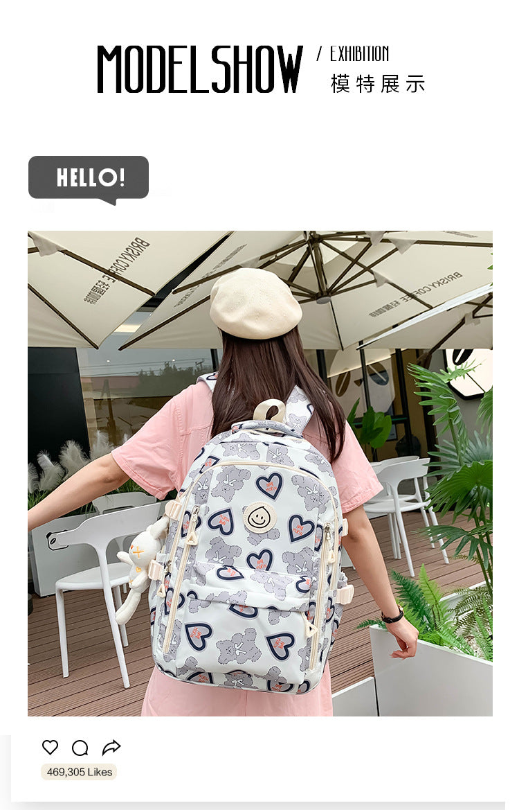 Student Schoolbag Japanese Style Simple Korean Style Backpack for Middle School Students and College Students Girls Cute Casual All-match Backpack