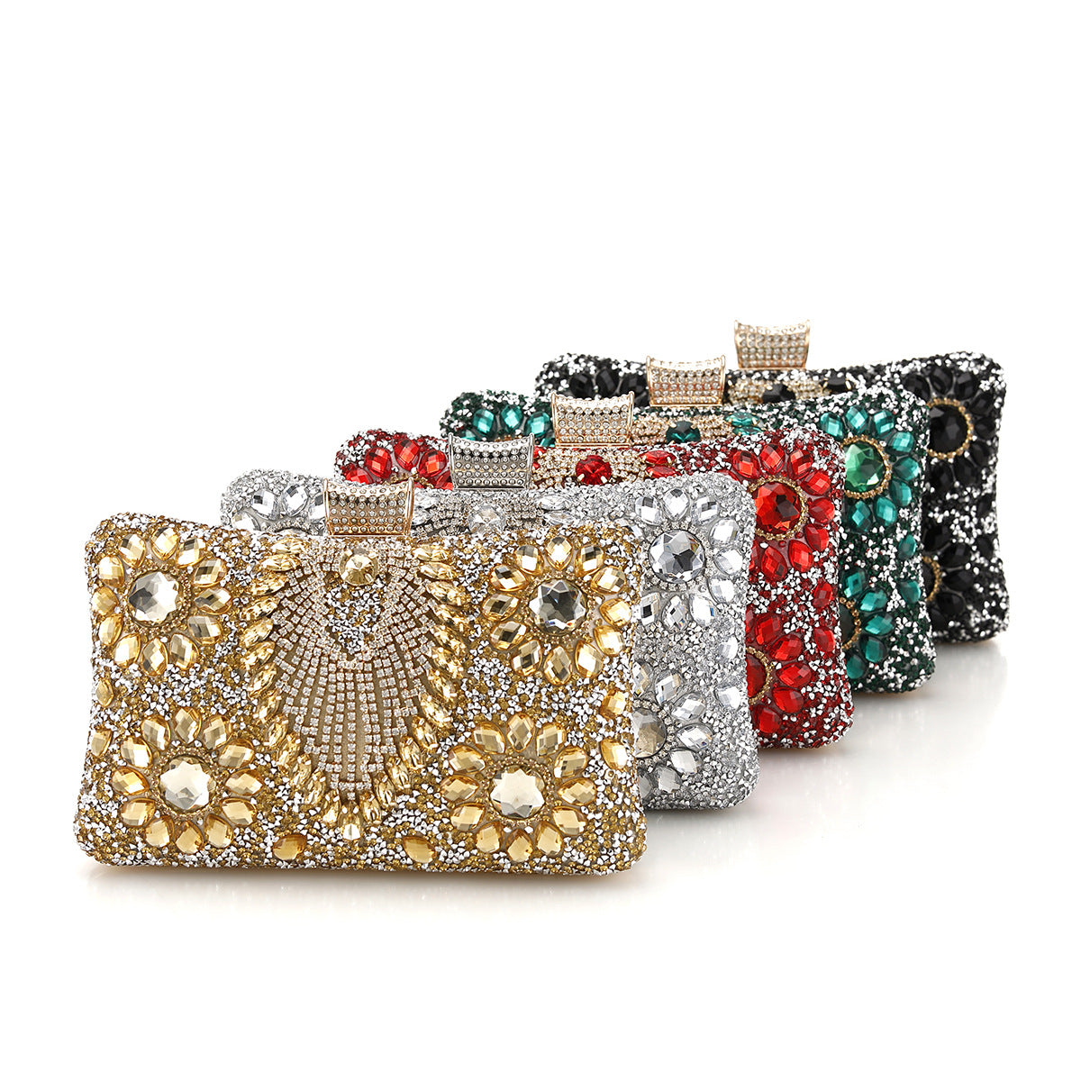 Cross-Border New Women's Evening Bag, European and American Clothing, Versatile Evening Bag, Inlaid Hand-Held Shoulder Bag, Cross-Body Hand-Held Women's Bag