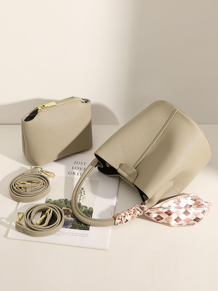 Hong Kong Counter Bag 2025 New Trendy Women's Bag Shoulder Crossbody Bag Summer High-End Genuine Leather Handbag Bucket Bag