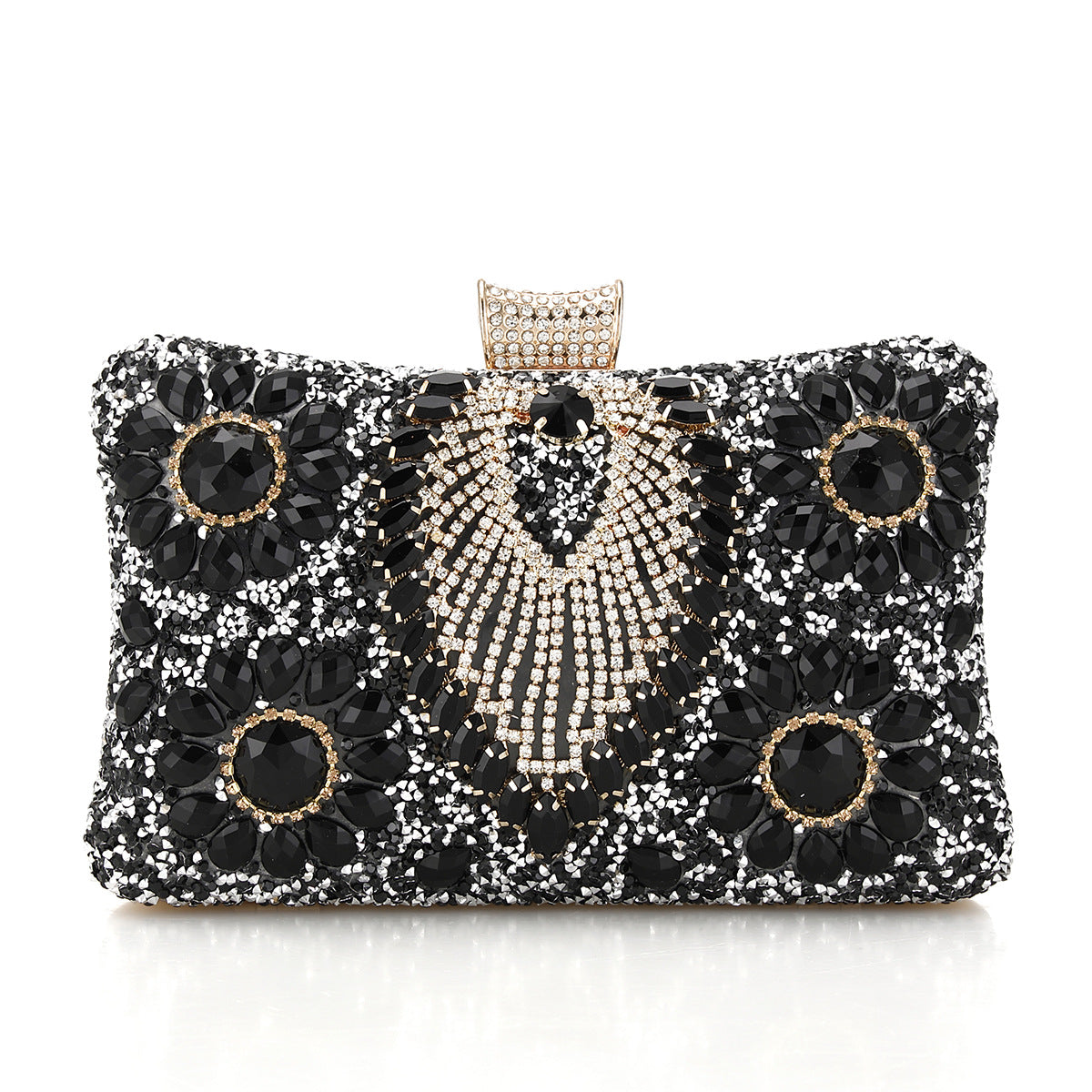 Cross-Border New Women's Evening Bag, European and American Clothing, Versatile Evening Bag, Inlaid Hand-Held Shoulder Bag, Cross-Body Hand-Held Women's Bag