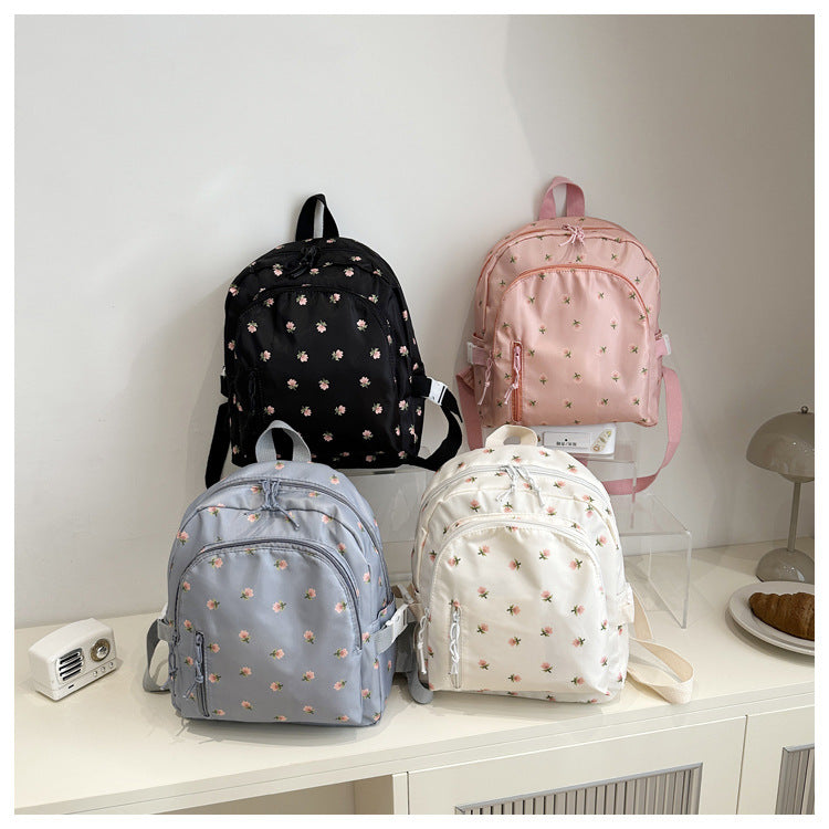 Fashionable and Simple Printed Backpack, Trendy and Trendy, Lightweight, Large-Capacity, Personalized School Bag for Middle School Students, Women's Backpack