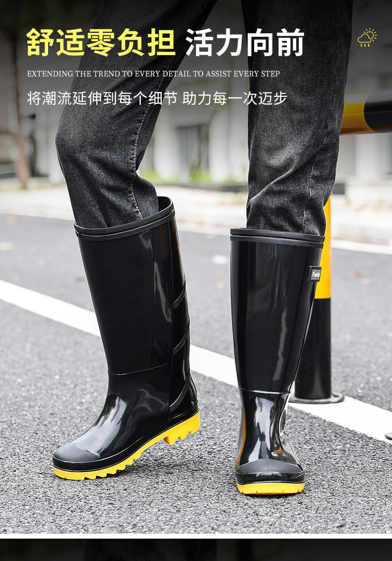 Taobao rain shoes men's beef tendon bottom camouflage waterproof non-slip wear-resistant water shoes fleece-lined warm labor protection shoes explosions wholesale