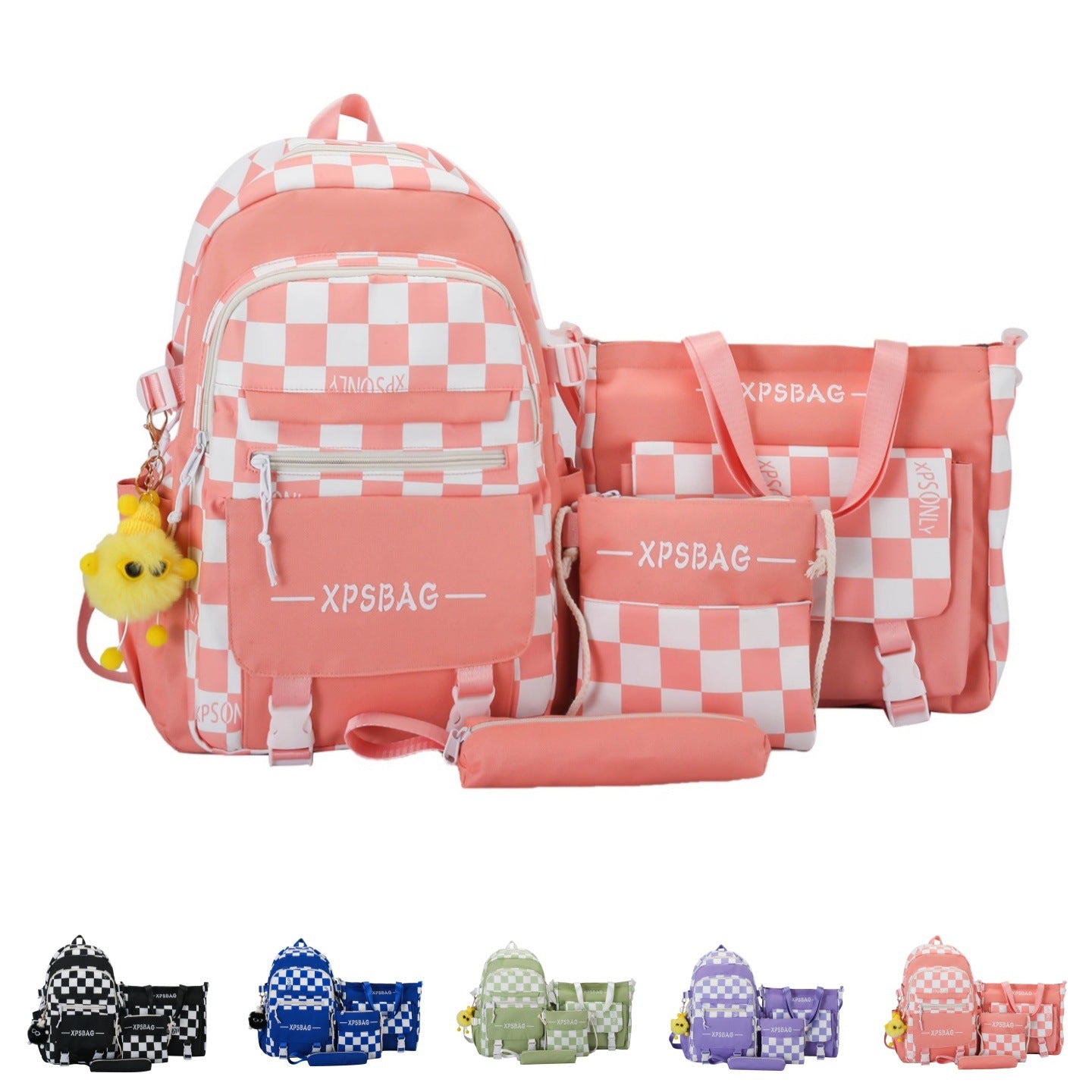 Ins Style School Bag for Girls, Versatile Color-Blocking Large-Capacity Backpack for Middle School and High School Students, Campus Style