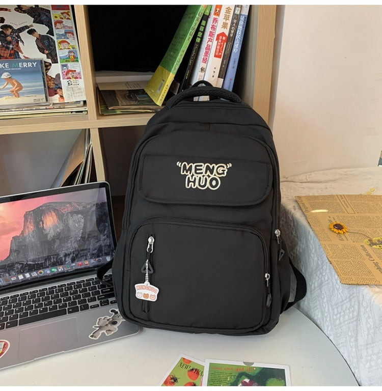 Junior high school Senior high school student schoolbag Korean leisure backpack 2024 autumn new large capacity simple trend backpack