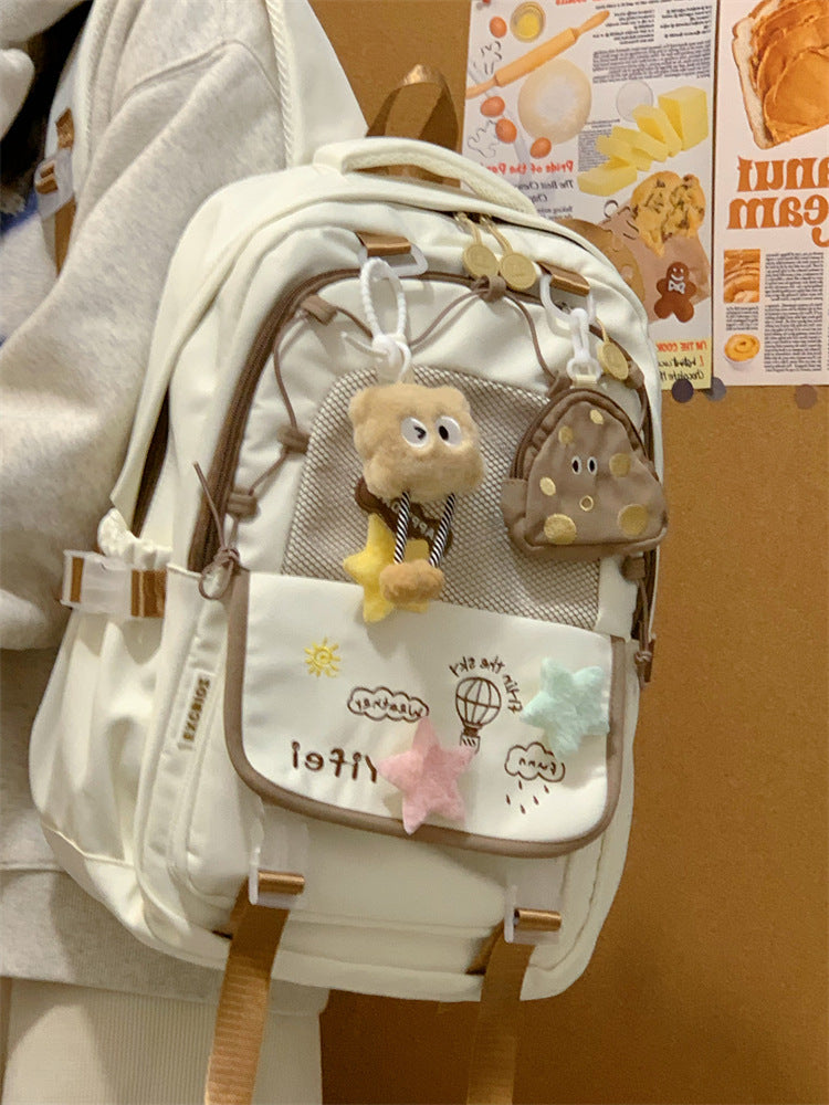 Junior High School Girls' Schoolbag High Color Value Cute Lightweight Large Capacity for Primary School Students and High School Students Backpack for Women