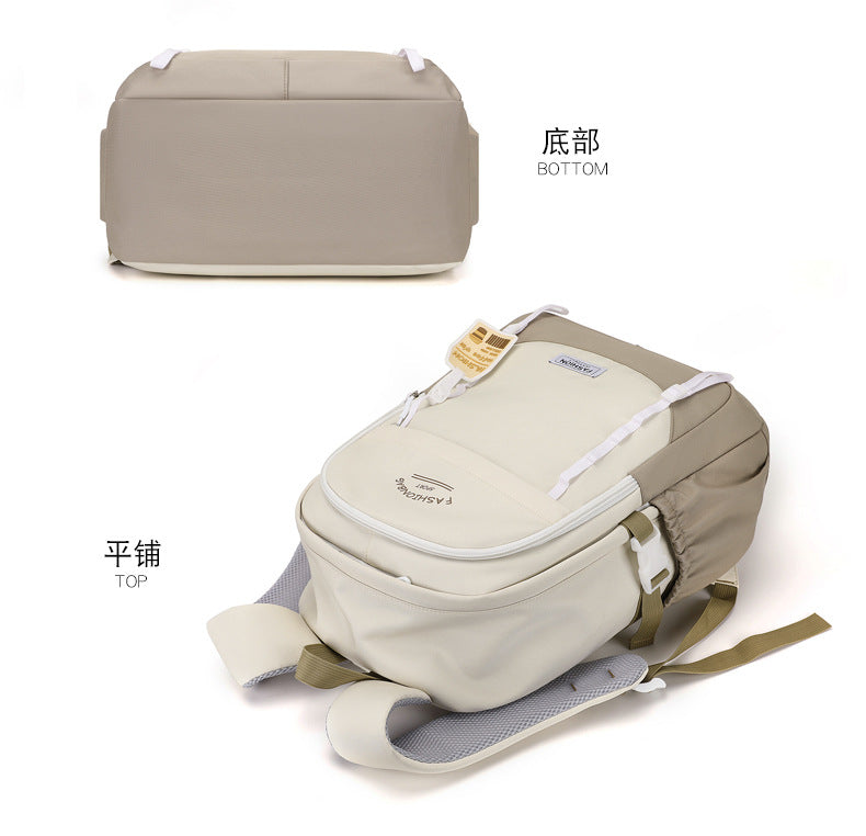 Simple Fashion High-end Sense Backpack All-match Senior high school College Student Computer Bag Casual Backpack High-value Schoolbag