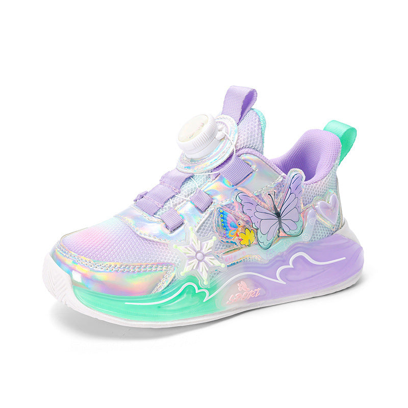 Girls sneaker 2025 spring new casual soft bottom children's mesh breathable primary school running shoes wholesale
