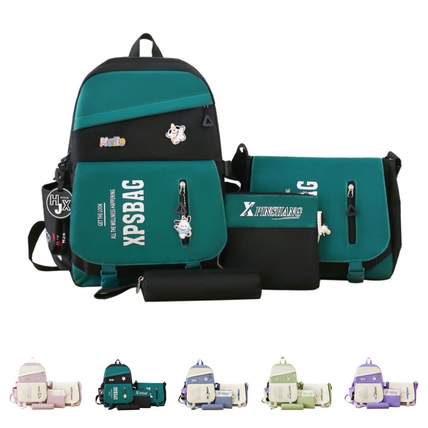 Ins Style School Bag for Girls, Versatile Color-Blocking Large-Capacity Backpack for Middle School and High School Students, Campus Style